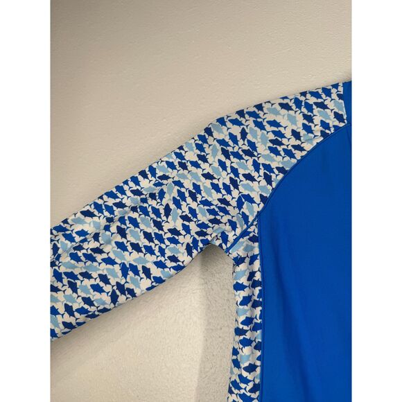 Coolibar Blue Fish Pattern Swimsuit Boys Sz M/7-8 UPF 50 Sun Protection Swim - Picture 2 of 8